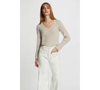 Morgan Jersey 212-MOOVE1, punto fino, manga larga, escote en V, Beige M