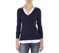 Morgan Jersey manga larga con doble cuello Azul Marino XL