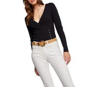 Morgan Jersey manga larga con escote cruzado Azul Marino M