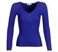 Morgan Jersey manga larga punto acanalado Azul M