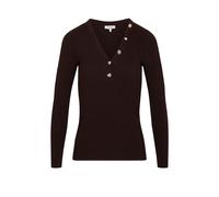 Jersey cuello v fantasía marrón oscuro mujer S