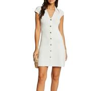 Morgan Mujer Vestido Corto Blanco Manga Corta Talla S, Crudo, S