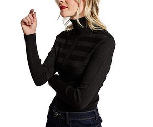 Morgan Pull Manche Longue Col Roulé Lurex Mentosa Suéter Mujer