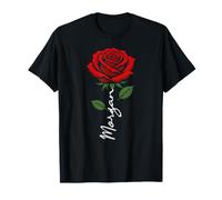 Morgan - Rosa Personalizada con Nombre Elegante Floral para Mujeres y niñas Camiseta
