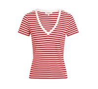 Morgan T- Camisetas de Manga Corta para Mujer, Blanco y Rojo, M
