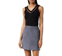 Morgan Top de punto de jersey y tul Negro S