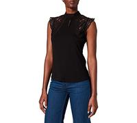 Morgan Tshirt Empiècement Dentelle Dsin, Camiseta para Mujer, Negro (Noir Noir), S