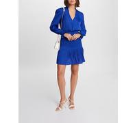 Morgan Vestido corto ajustado rizado. Azul 42