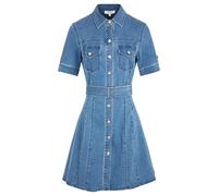 Morgan Vestido Corto Patinador de Mezclilla, Denim Stone, 44