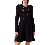 Morgan Vestido de punto acampanado con botones Negro L