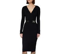 Morgan Vestido de punto ajustado con hebillas Negro M
