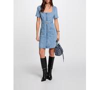 Morgan Vestido de vaquero corto recto. Azul 36