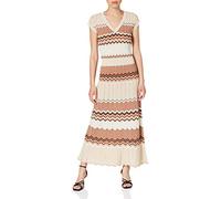 Morgan Vestido largo estilo jersey recto Beige M