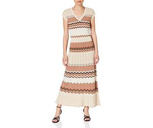 Morgan Vestido largo estilo jersey recto Beige S