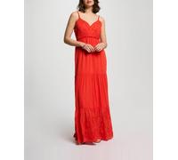 Morgan Vestido largo holgado bordado. Naranja 38