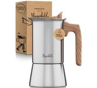 Morgenheld STYLE Cafetera italiana de acero inoxidable 6 tazas (300 ml) - apta para inducción y todo tipo de cocinas - cafetera moka clásica sin aluminio, filtro apto para lavavajillas
