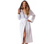 Morgenstern Albornoz de Baño Mujer Capucha Algodón Blanco M Albornoces Albornoz Mujer Baño