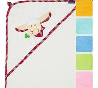 Morgenstern Kapuzenhandtuch niño bebé 100 x 100 cm niñas y niños 100% algodón Terry EX Toalla de baño Toalla de baño Sleepy Sheepy