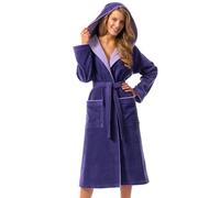 Morgenstern Ropa de Dormir Mujer Capucha Algodón Púrpura XL Albornoz Mujer Talla Grande