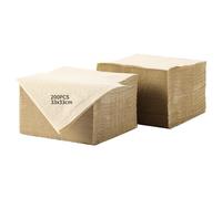 MORGIANA 200 Uds Servilletas de Papel Desechables Beige Bambu sin Blanquear Compostables Servilletas Ecológicas Premium Rectangulares 2 Capas de Bar Fiesta Restaurante Navi (33 * 33CM）