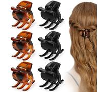Morhom - Juego de 6 pinzas para el pelo de tamaño mediano de 1,3 pulgadas, pinza para mandíbula para mujeres y niñas, cabello grueso o mediano (negro+café)