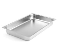 H&H - Bandeja de Acero Inoxidable Gastronorm, Borde Llano, 53 x 32,5 x 6,5 cm