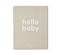 MORI Baby Premium Hello Baby - Libro de recuerdos en gris, diario de actividades para recién nacidos, diario de recuerdo unisex con carta de amor personal, tamaño único