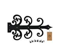 MORIA DESIGN Bisagra rústica falsa 450 x 260 x 3 mm negro para puertas