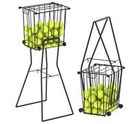 Moricher Tenis Pickleball Hopper con ruedas - 80 pelotas de tenis y capacidad de 55 pickleballs