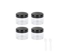 MORICOH Paquete de 4 tarros de plástico vacíos de 30 ml, botella recargable para crema facial, para cremas faciales, muestras, maquillaje (4 unidades, negro)