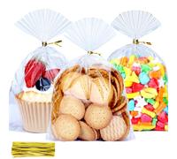 MORIDA 200 bolsas de celofán de 5 x 7 pulgadas, bolsas de celofán, bolsas de regalo transparentes, bolsas de pasteles, bolsas de caramelos, bolsas de celofán para recuerdos de fiesta, galletas de