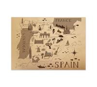 Morigami Pack 500 Manteles Individuales de Papel Kraft Diseño Mapa de España 30x40 cm, Salvamanteles Desechables para Hostelería, Restaurantes, Eventos y Catering, 70 g/m²