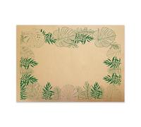 Morigami Pack 500 Manteles Individuales de Papel Kraft Diseño Palmeras 30x40 cm, Salvamanteles Desechables para Hostelería, Restaurantes, Eventos y Catering, 70 g/m²