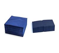 MORIGAMI SER4230239 Servilleta 40x40, 2 capas, pliegue 1/4, 100 servilletas, 2 capas lisa con cenefa, Azul & SER22107609 Servilleta Coctel, 2 capas, pliegue 1/4, 100 servilletas, Azul, 20x20 cm