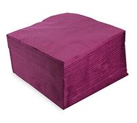 MORIGAMI Servilleta 40x40, 2 capas, pliegue 1/4, 100 servilletas, 2 capas lisa con cenefa, Ciruela (SER42207614)