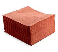 MORIGAMI Servilleta 40x40, 2 capas, pliegue 1/4, 50 servilletas, 2 capas lisa con cenefa, Terracota