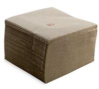 Morigami, Servilleta de tamaño estándar, pliegue 1/4, 100 servilletas, acabado liso con cenefa, 100% natural kraft