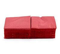 Morigami, Servilleta Tamaño Coktail, Pliegue 1/4, Liso con cenefa, Rojo, 100 servilletas