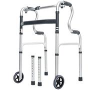 Morimoe Andador plegable con ruedas, ayuda de pie, portátil, ligero, aleación de aluminio