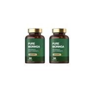 Moringa biologica, 60 conteggi con polvere di foglie di pura moringa, per energia e vitalità quotidiane,2PCS