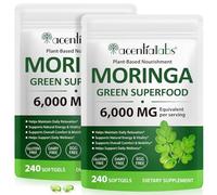 Moringa Oleifera Orgánica Pura, 100% Hoja de Moringa, Extracto Natural fuente de Vitaminas, Minerales, 240 Capsulas (2)