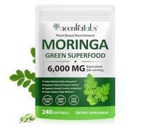 Moringa Oleifera Orgánica Pura, 100% Hoja de Moringa, Extracto Natural fuente de Vitaminas, Minerales, 240 Capsulas (1)