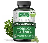 Moringa Oleifera Orgánica Pura, 2400 mg por Dosis - 270 Càpsulas Veganas con Vitaminas, Minerales y Antioxidantes - 2+ Meses de Suministro - Moringa en Polvo: 100% BIO, sin aditivos & sin OGM