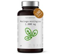 Moringa Oleifera Pura Alta Dosis de 1800mg | 180 Cápsulas Veganas para 3 meses de Suministro | Superalimento Fuente Natural de Minerales, Vitaminas, Antioxidantes y Proteínas