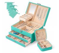 Morisey Joyero Premium Mujer 3 Niveles - Organizador de Joyas Grande con Espejo y Estuche de Viaje - Regalo Elegante para Mujer y Adolescente