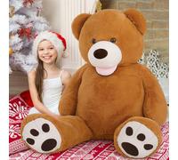 MorisMos 130 cm Big Teddy Bear, Big Teddy Bear XXL, Regalo de cumpleaños de Navidad para niños bebé marrón