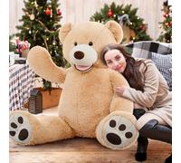 MorisMos 130cm Giant Teddy Bear, Big Teddy Bear XXL, Navidad Regalo de cumpleaños para niños bebé Marrón Claro