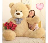 MorisMos 180cm Oso de Peluche Gigante XXXL, Marrón Claro Oso Enorme de Peluche Juguete Animales Grande, Suave Osito Teddy Bear Kawaii para Niñas Niños Novia Esposa Regalos de San Valentín Cumpleaños