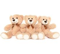 MorisMos 3Pcs Oso de Peluche, 35cm Marrón Claro Osito Peluche Pequeño Kawaii Suave Osito Teddy Bear Regalos para Niñas Chico Valentines Cumpleaños Navidad