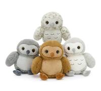 MorisMos 4pcs BúHo Peluche, 20cm Realista áGuila Juguete Suave, Kawaii Animal De Peluche Presente para NiñOs Novia CumpleañOs Deco (Gris, MarróN)